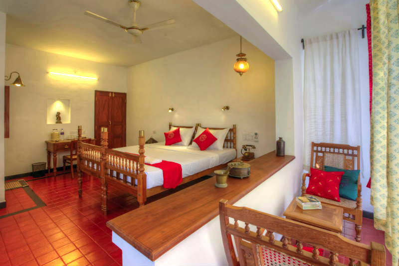 Fort Bungalow Hotelzimmer-Fort-Bungalow-Fort-Kochi-Südindien-spirituelle-Reise